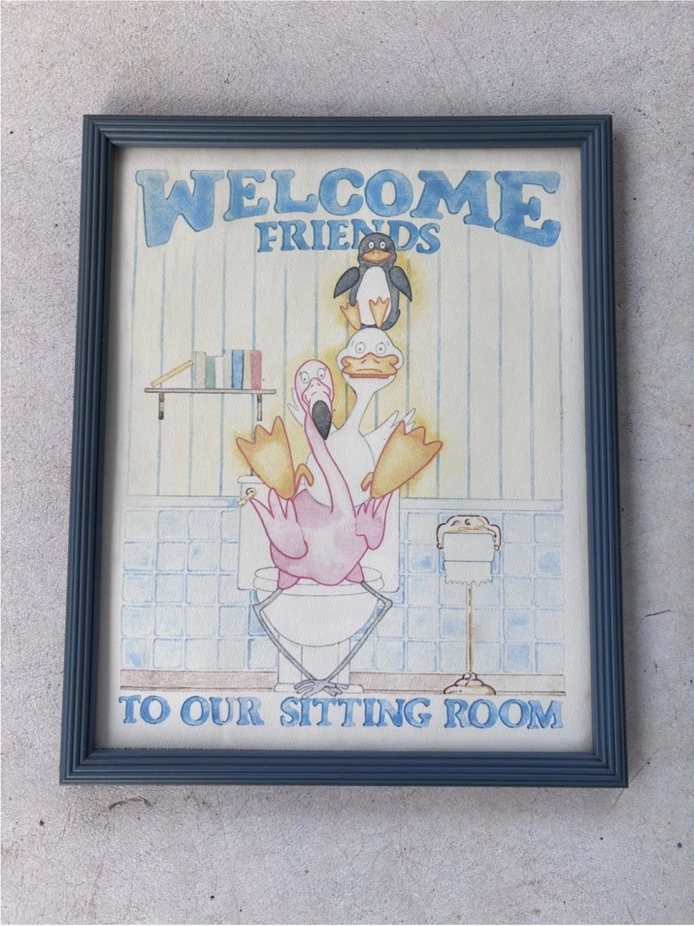 Vtg 1986 Welcome to Our Sitting Room Ducks Bathroom Decor